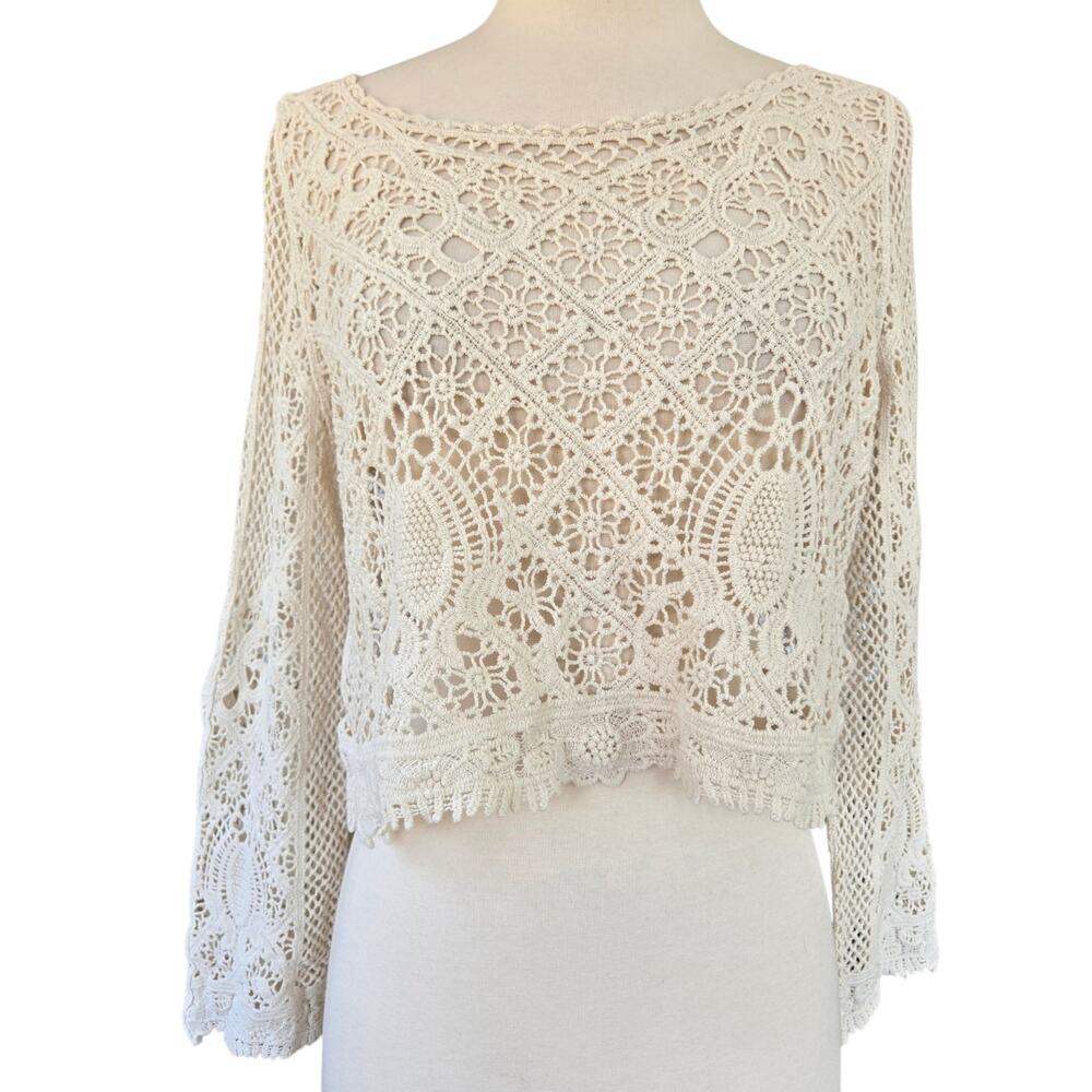 Good Luck Gem Cotton Crochet Layering Fairy Top Size XS